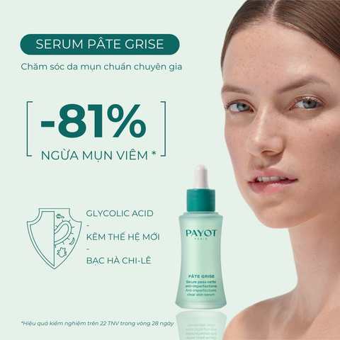 Tinh chất PAYOT Pâte Grise Anti-Imperfections Clear Skin Serum kiềm dầu kháng khuẩn ngừa mụn 30ml