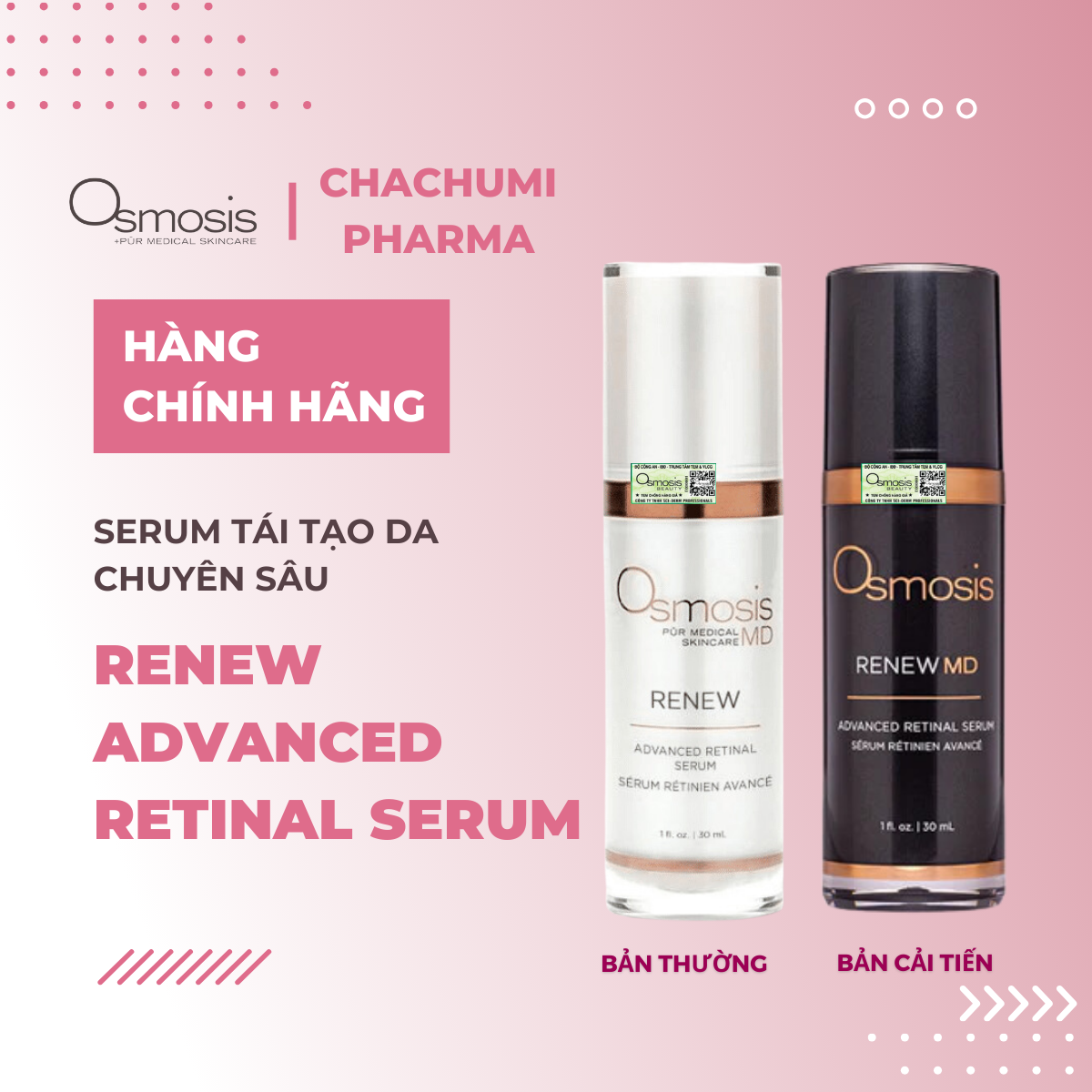 Osmosis Renew MD Advanced Retinal Serum Tái Tạo Da Chuyên Sâu 30ml