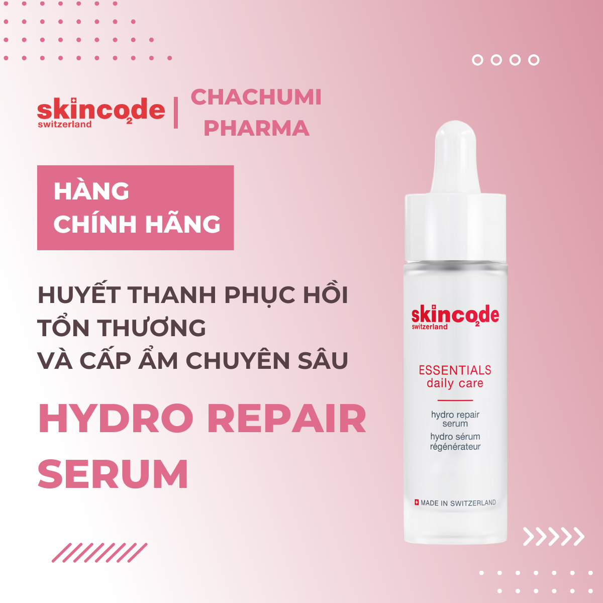 Skincode Hydro Repair Serum (NEW) - Huyết thanh phục hồi các tổn thương tế bào và cung cấp độ ẩm và tiếp nước chuyên sâu