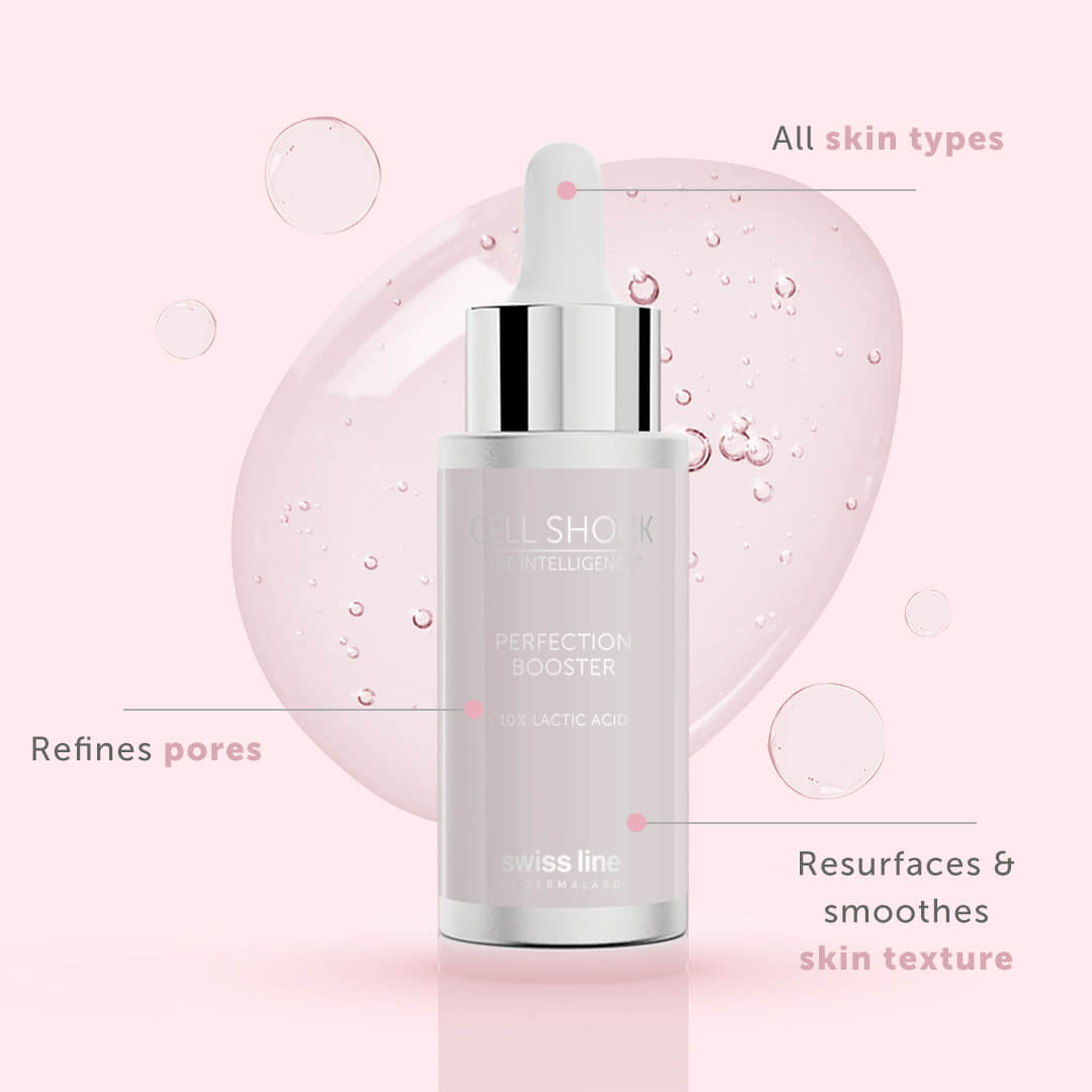Swissline Cell Shock Age Intelligence Perfection Booster 10% Lactic acid - Thay mới bề mặt da, trắng mịn, se khít lỗ chân lông, xóa nếp nhăn sâu