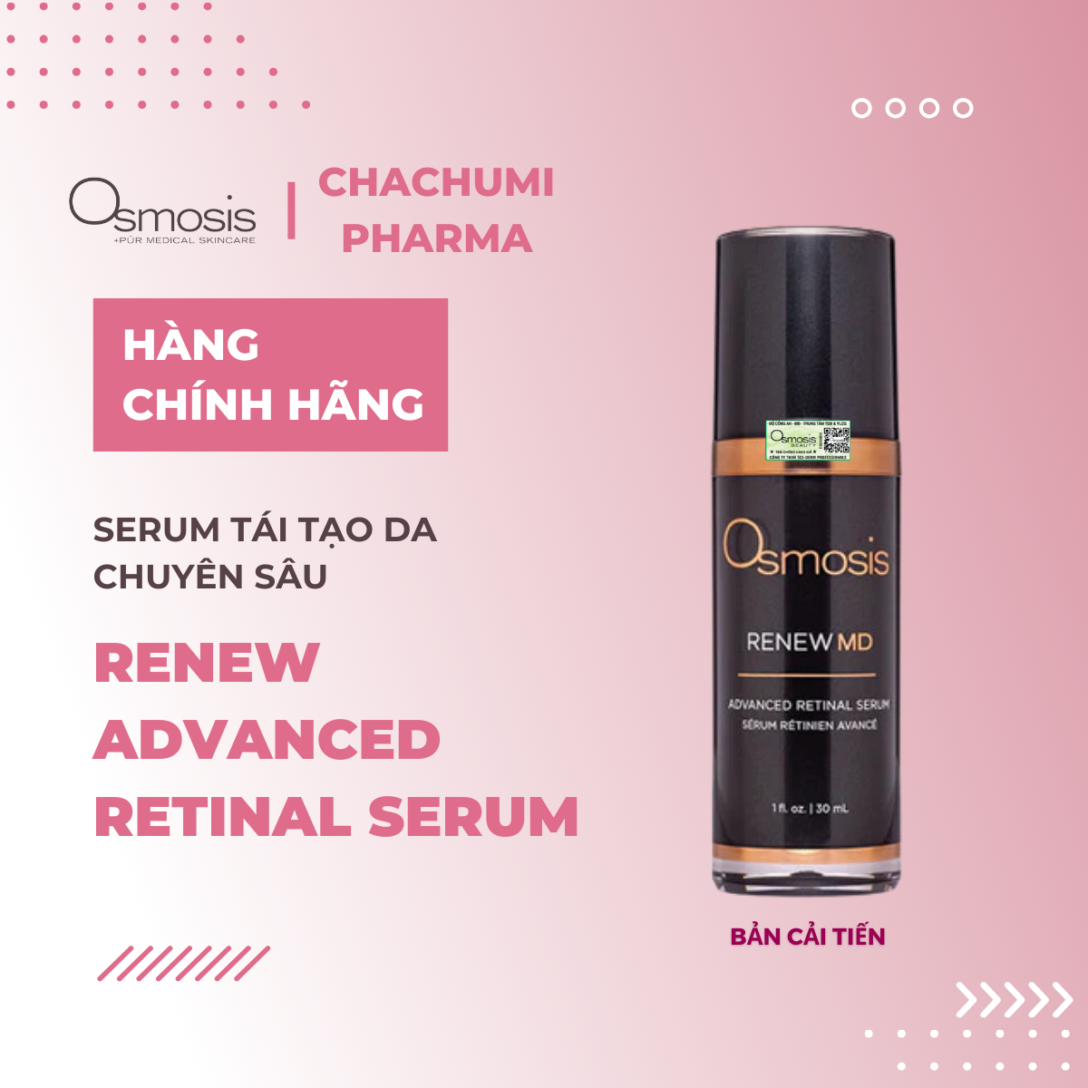 Osmosis Renew MD Advanced Retinal Serum Tái Tạo Da Chuyên Sâu 30ml