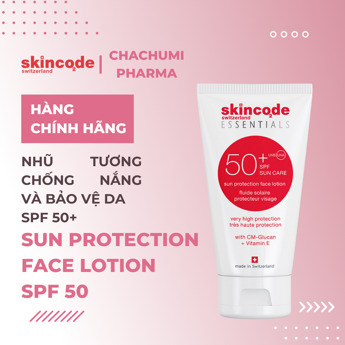 Skincode Sun Protection Face Lotion SPF 50 - Nhũ tương chống nắng và bảo vệ da SPF 50+