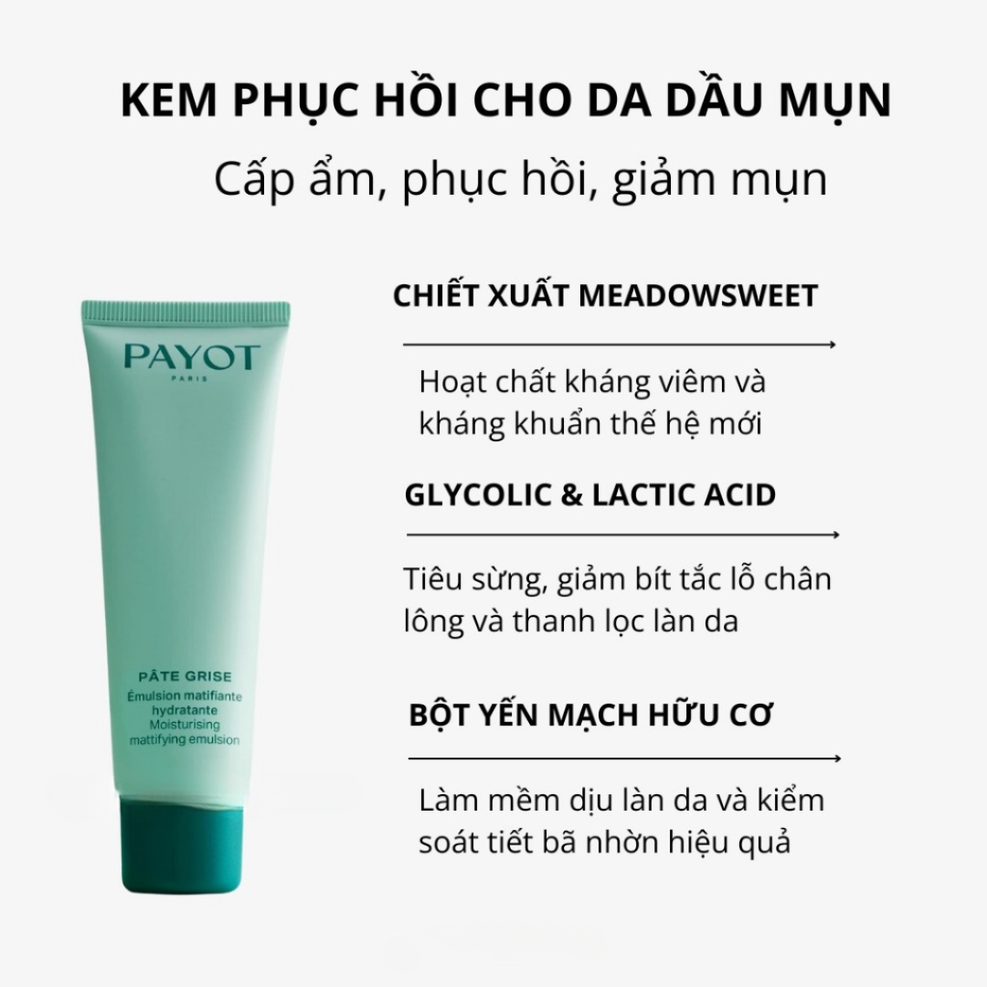 Kem dưỡng PAYOT Pâte Grise Moisturizing Mattifying Emulsion cấp ẩm kiểm soát dầu 50ml