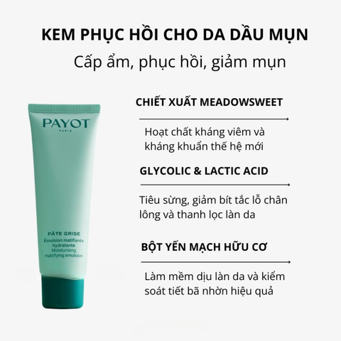 Kem dưỡng PAYOT Pâte Grise Moisturizing Mattifying Emulsion cấp ẩm kiểm soát dầu 50ml