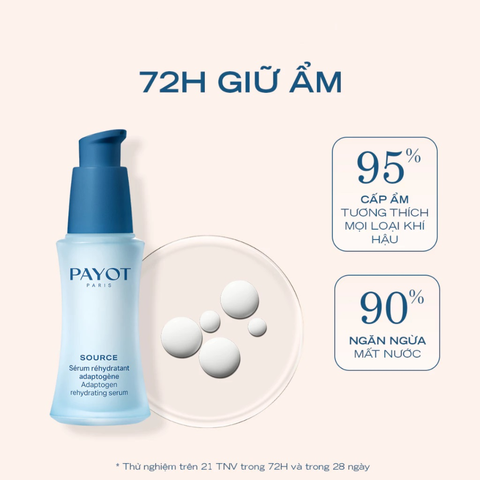 Serum PAYOT Source Adaptogen Rehydrating Serum phục hồi cấp nước căng bóng da 30ml