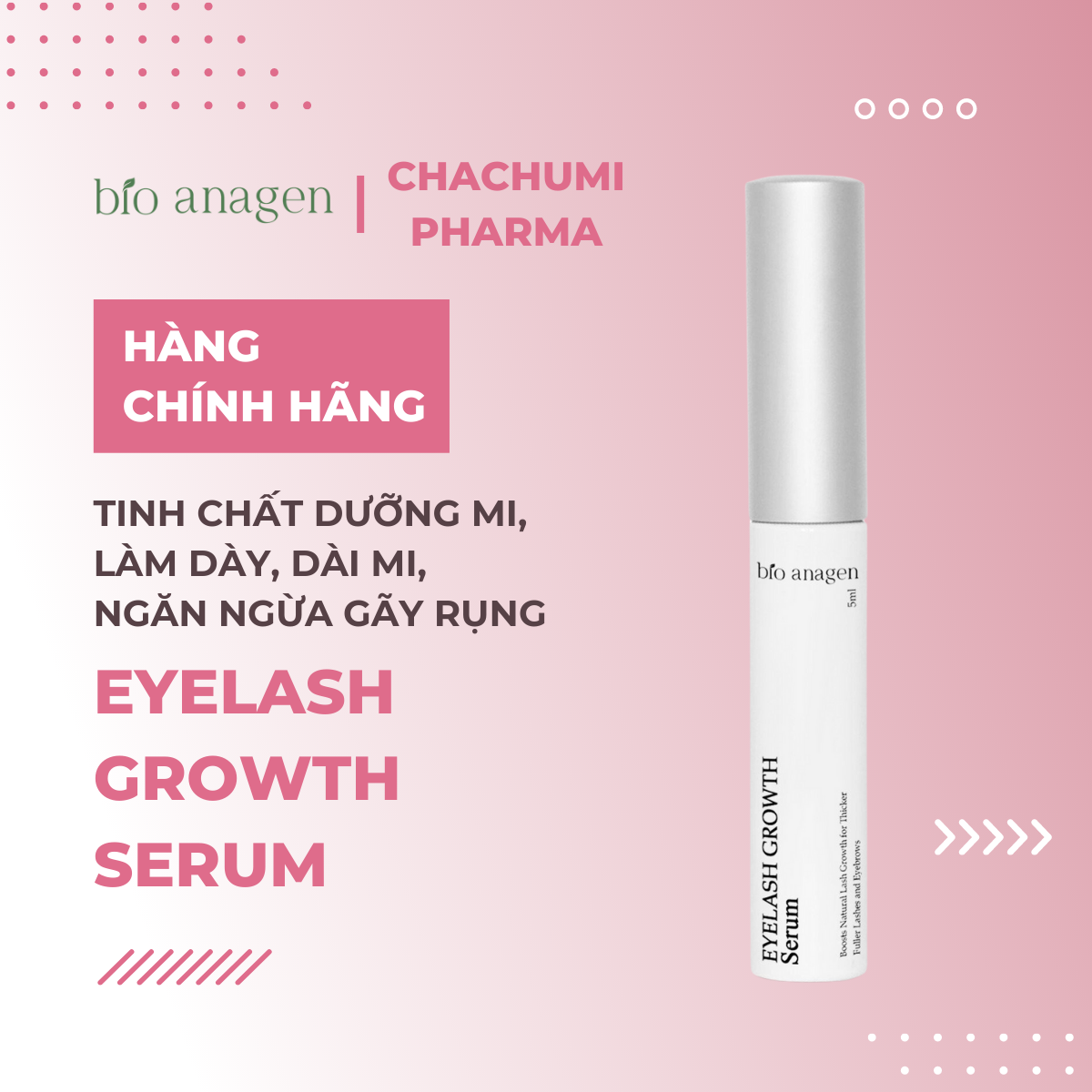 EyeLash Growth Serum - Tinh Chất Dưỡng Mi, Làm Dày, Dài Mi, Ngăn Ngừa Gãy Rụng 5ml