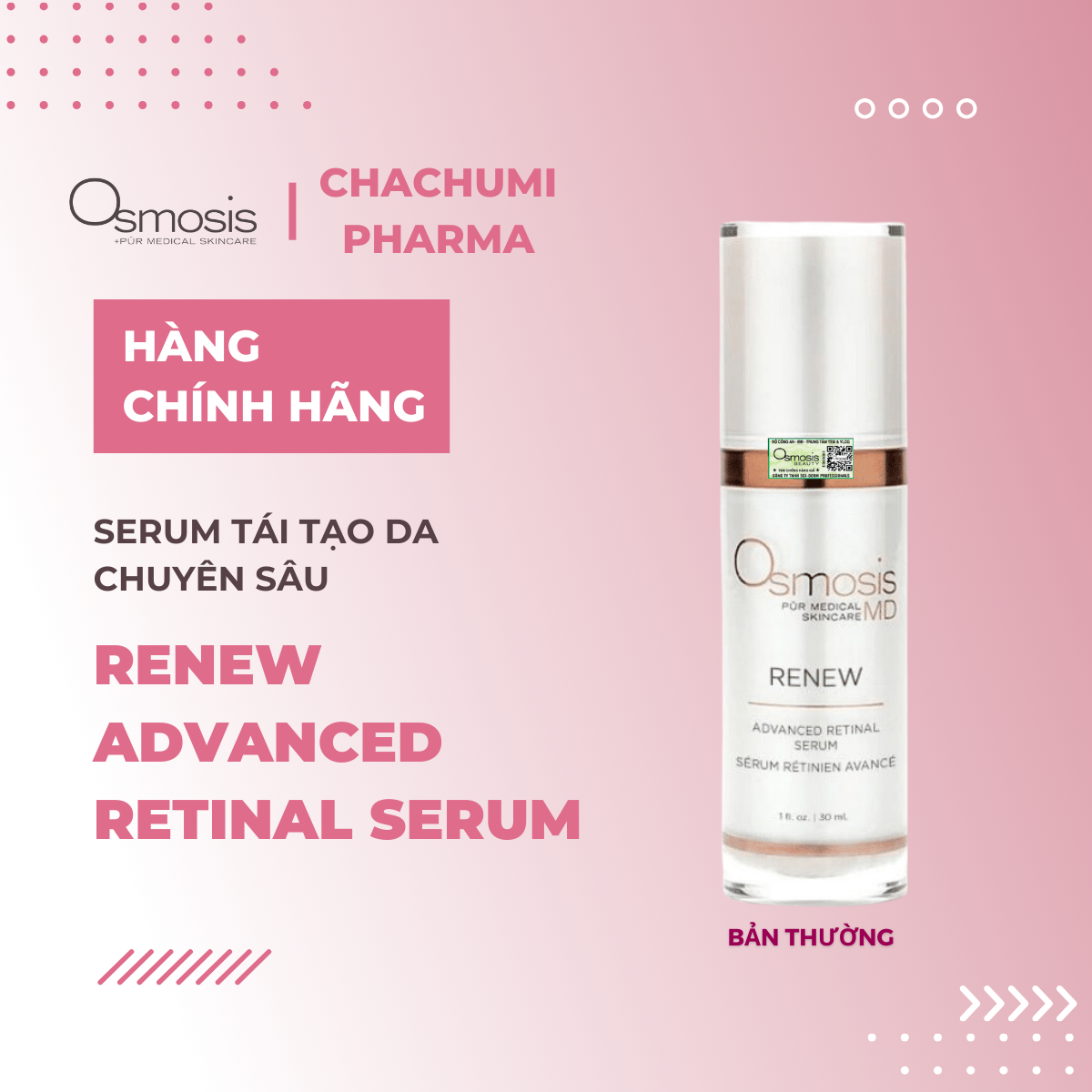 Osmosis Renew MD Advanced Retinal Serum Tái Tạo Da Chuyên Sâu 30ml