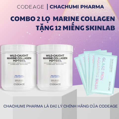 [2 MARINE, mtd TẶNG 1 MARINE] Bột Collagen Codeage Marine 450g Collagen Thủy Phân Giúp Trẻ Hóa Da, Móng, Tóc