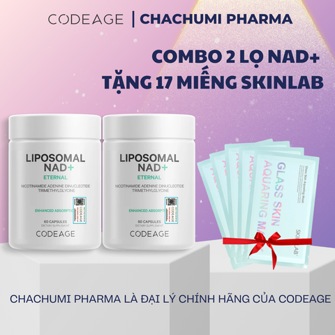[2 NAD, mtd TẶNG 1 NAD] Codeage Liposomal NAD+ Trẻ Hóa, Tăng Cường Sức Khỏe, Kéo Dài Tuổi Thọ 60v