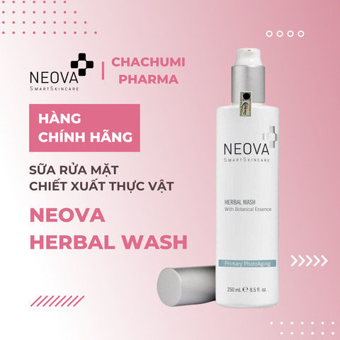 Neova Herbal Wash - Sữa rửa mặt dạng gel không chứa xà phòng cân bằng độ ẩm tự nhiên cho da nhạy cảm