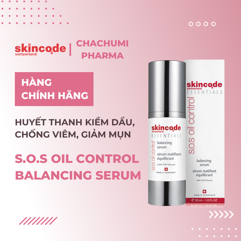 Skincode Essentials S.O.S oil control balancing serum - Huyết thanh kiềm dầu, kháng viêm, hỗ trợ điều trị mụn