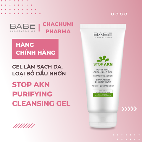 Sữa Rửa Mặt BABE Stop AKN Purifying Cleansing Gel Cho Da Dầu Mụn