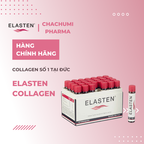 Elasten Collagen Giúp Da Căng Mịn, Chống Lão Hóa, Tóc Chắc Khỏe - Collagen Số 1 Tại Đức 28 ống x 25ml