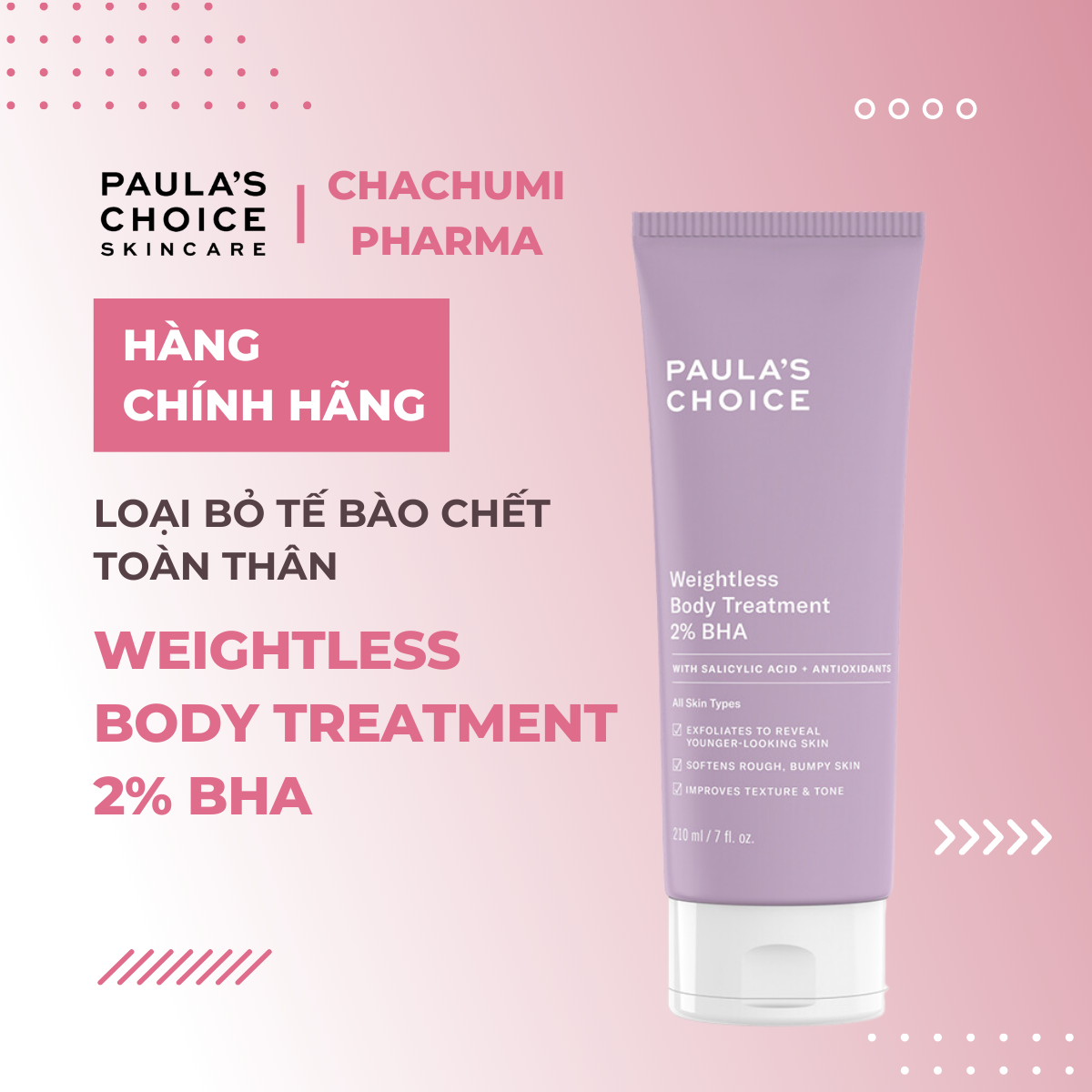 Paula's Choice Weightless Body Treatment With 2% BHA - Dưỡng thể điều trị viêm nang lông