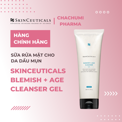 Skinceuticals Blemish + Age Cleanser Gel - Sữa Rửa Mặt Cho Da Dầu Mụn 240ml (Mỹ)
