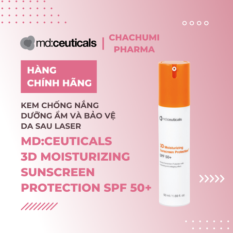 Md:ceuticals 3D Moisturizing Suncreeen Proctection SPF50+ - Kem chống nắng giữ ẩm sau thủ thuật bảo vệ da
