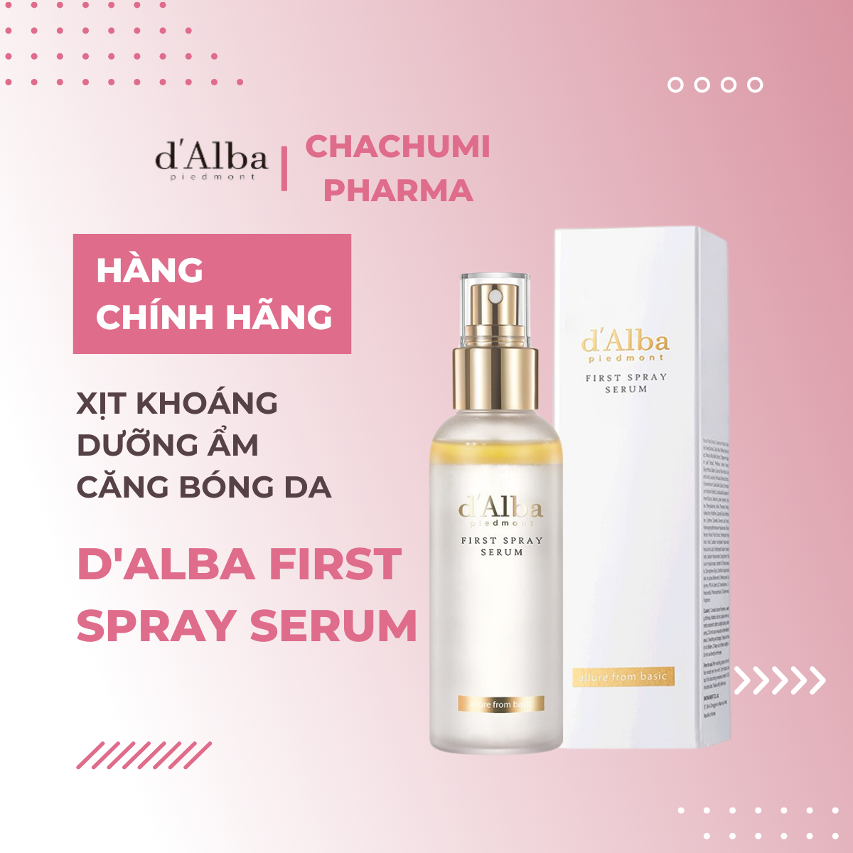 [d'Alba] Serum dạng xịt khoáng căng bóng da First Spray Serum100ml - Mist Serum