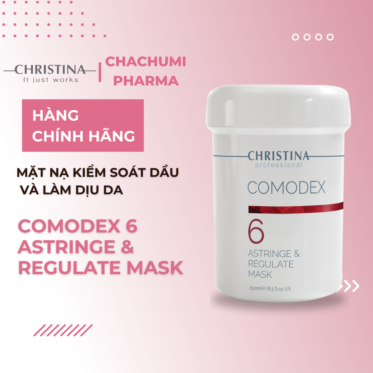 Christina Comodex 6 Astringe & Regulate Mask - Mặt Nạ Kiểm Soát Dầu Thừa, Giảm Viêm, Làm Dịu Da 250ml