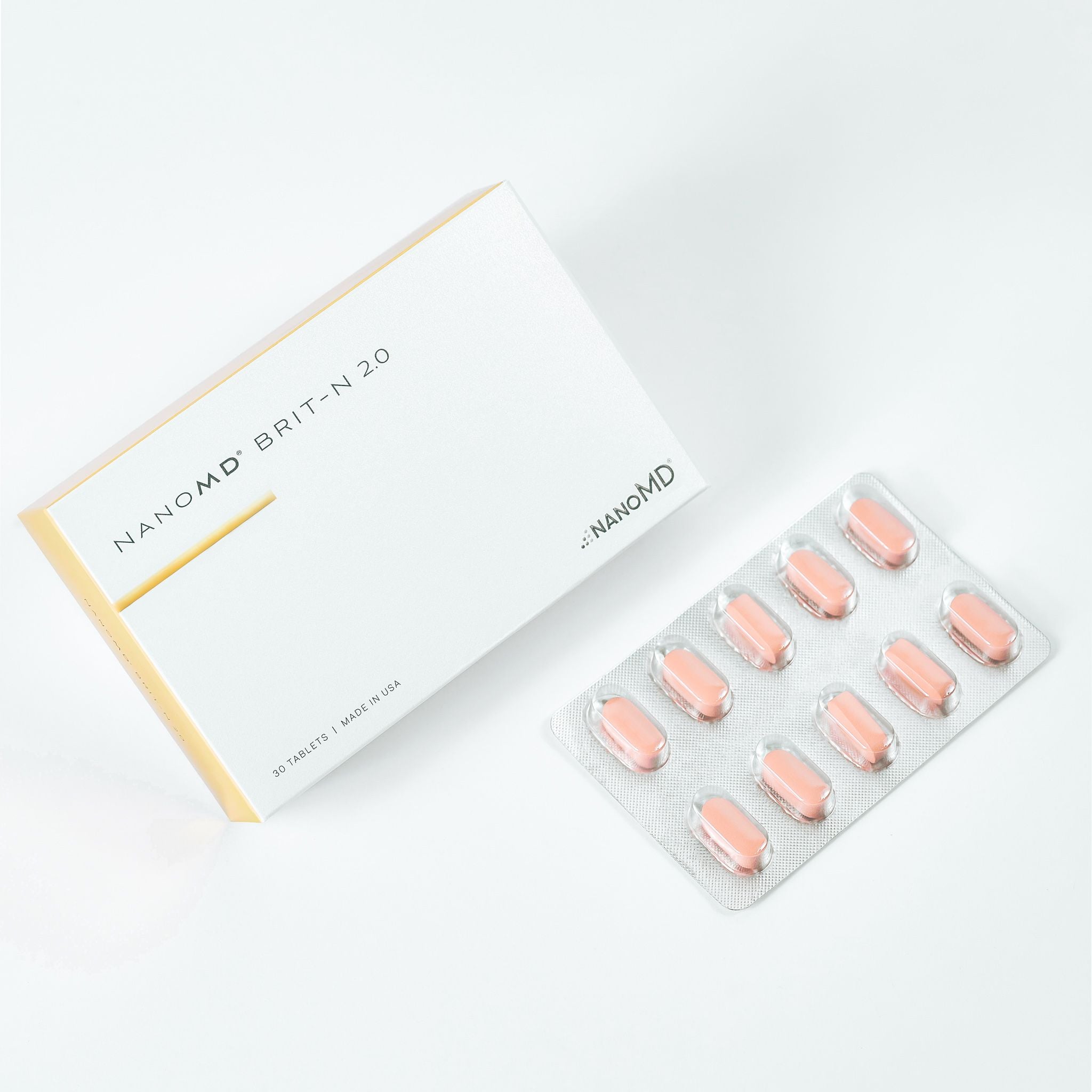 Viên uống Nano MD hỗ trợ sáng da, tăng sinh collagen Nano MD Brit-N 2.0TM 30 viên