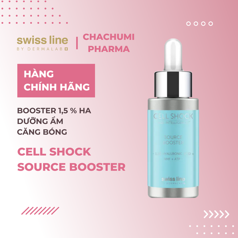 Swissline Cell Shock Age Intelligence Source Booster  Booster 1.5% HA +NMF+ ATP - Cấp nước chuyên sâu, làm đầy nếp nhăn, tái tạo độ ẩm & năng lượng cho da
