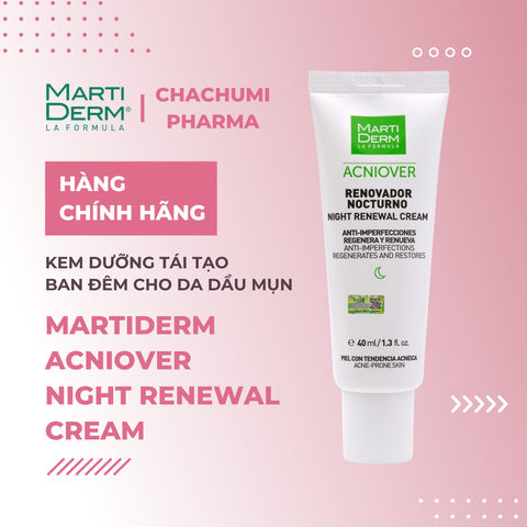 MartiDerm Acniover Night Renewal Cream - Kem Dưỡng Tái Tạo Ban Đêm Cho Da Dầu Mụn (40ml)