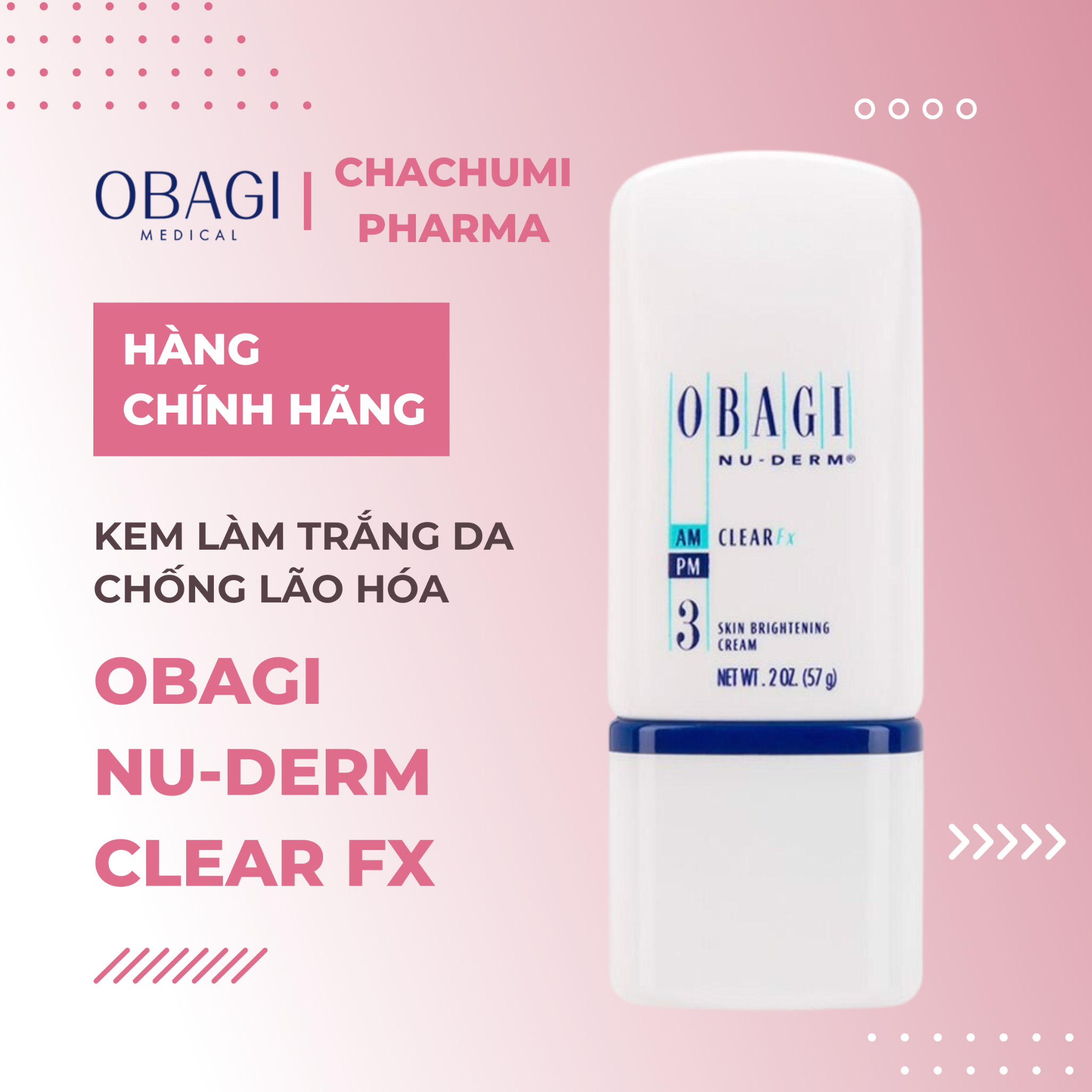 Obagi Nu-Derm Clear Fx - Kem làm trắng da chống lão hóa