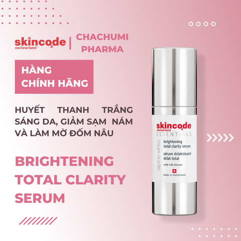 Skincode Brightening Total Clarity Serum - Huyết thanh trắng sáng da,điều trị xạm nám và làm mờ đốm nâu