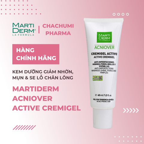 MartiDerm Acniover Active Cremigel - Kem Dưỡng Giảm Nhờn, Mụn & Se Lỗ Chân Lông (40ml)