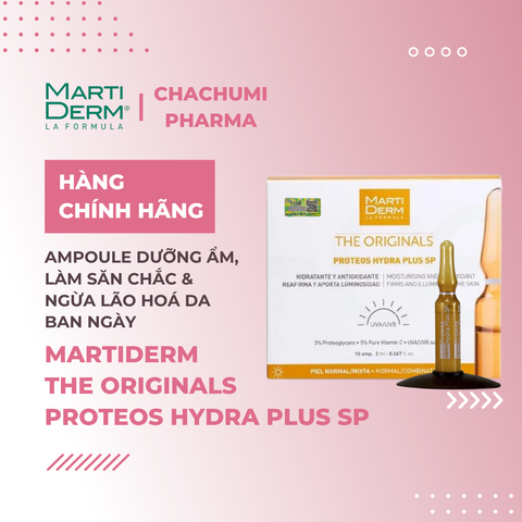 Martiderm The Originals Proteos Hydra Plus SP - Ampoule Dưỡng Ẩm, Làm Săn Chắc & Ngừa Lão Hoá Da Ban Ngày