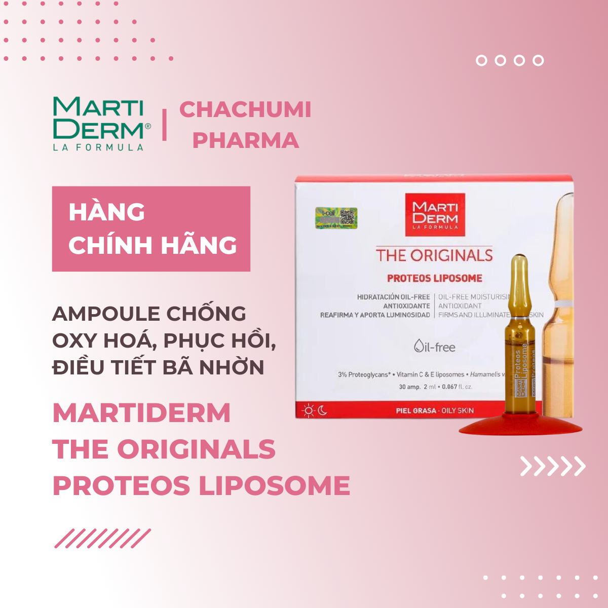 MartiDerm The Originals Proteos Liposome - Ampoule Chống Oxy Hoá, Phục Hồi, Điều Tiết Bã Nhờn