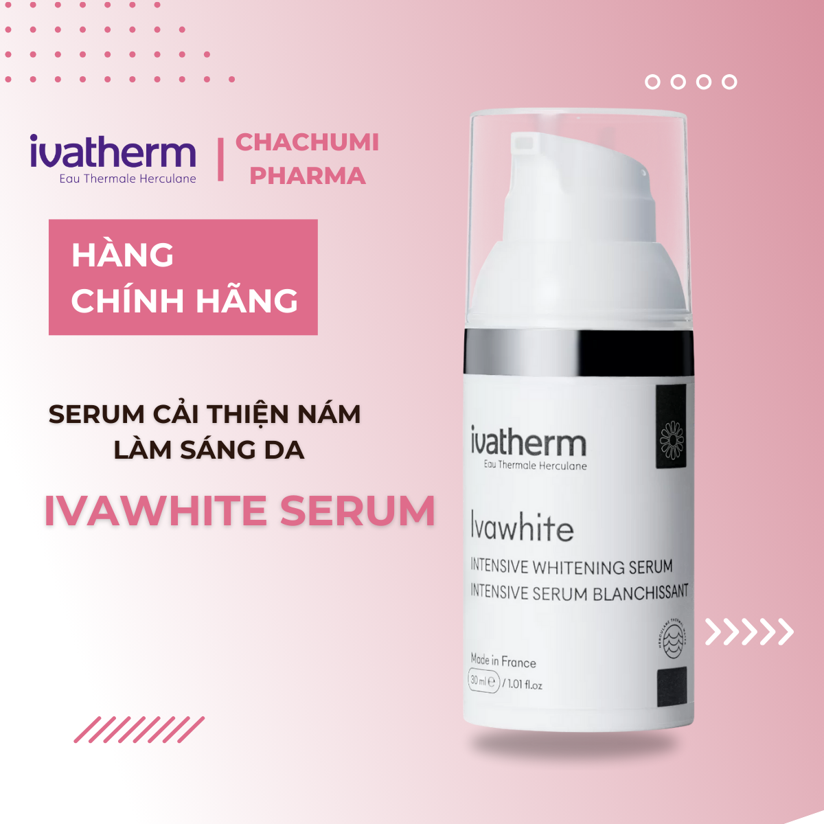 Ivatherm Ivawhite Serum Hỗ Trợ Cải Thiện Nám Làm Sáng Da 30ml