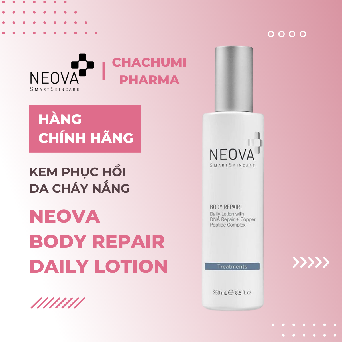 Neova Body Repair Daily Lotion - Kem phục hồi da cháy nắng 250ml