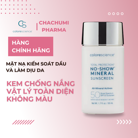 Kem Chống Nắng COLORESCIENCE No-Show SPF 50 Mineral Sunscreen Không Màu Cho Da Nhạy Cảm