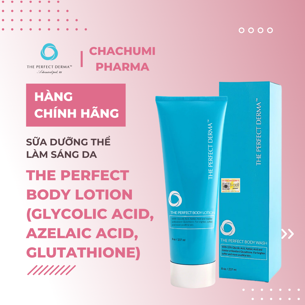 The Perfect Body Lotion 15% Glycolic Acid - Sữa Dưỡng Thể Làm Sáng Da (237ml)