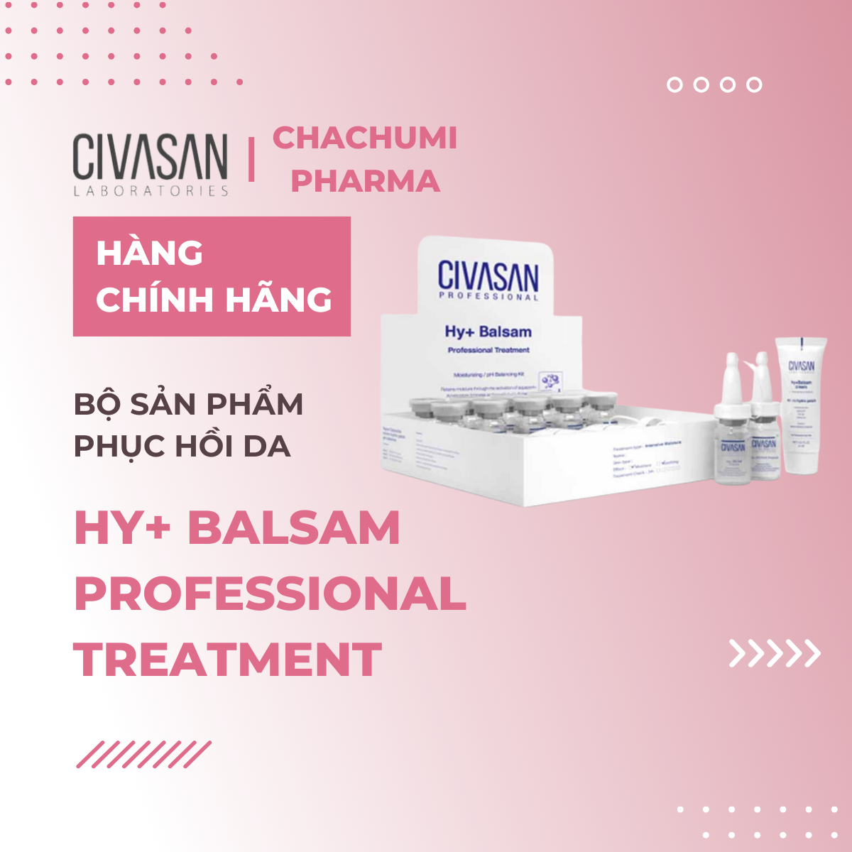 Civasan Hy+ Balsam Professional Treatment - Bộ sản phẩm phục hồi da