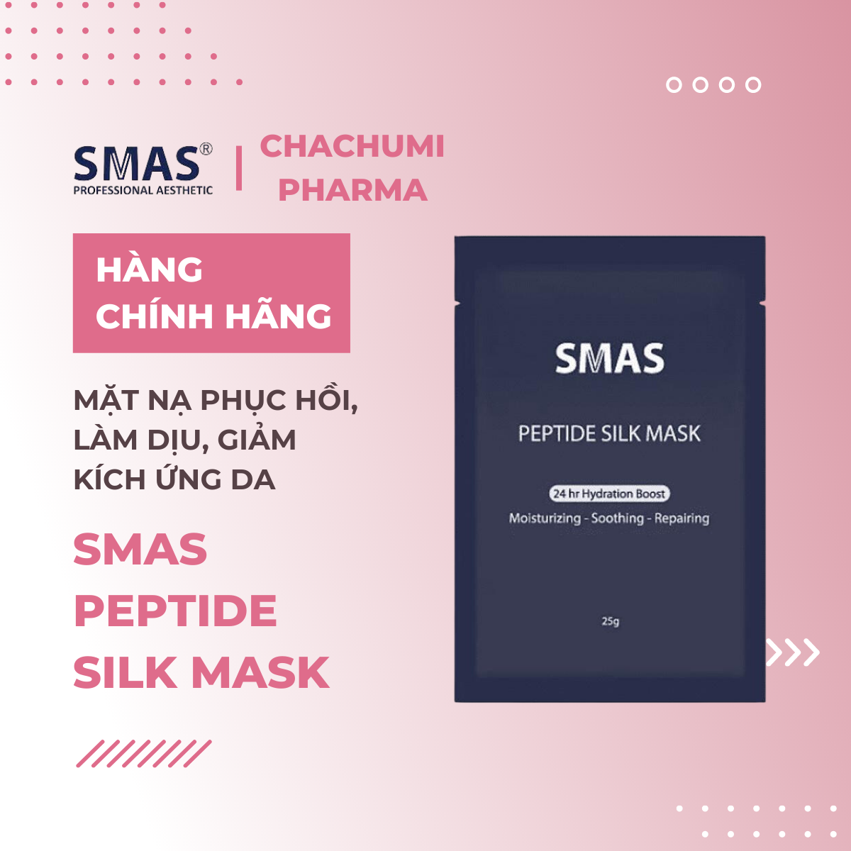 SMAS Peptide Silk Mask - Mặt nạ phục hồi da làm dịu, giảm kích ứng da