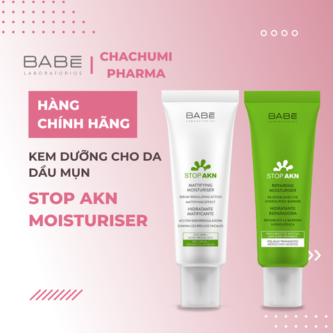 Kem Dưỡng BABE Stop AKN Mattifying & Repairing Moisturiser Cho Da Dầu Mụn 50ml