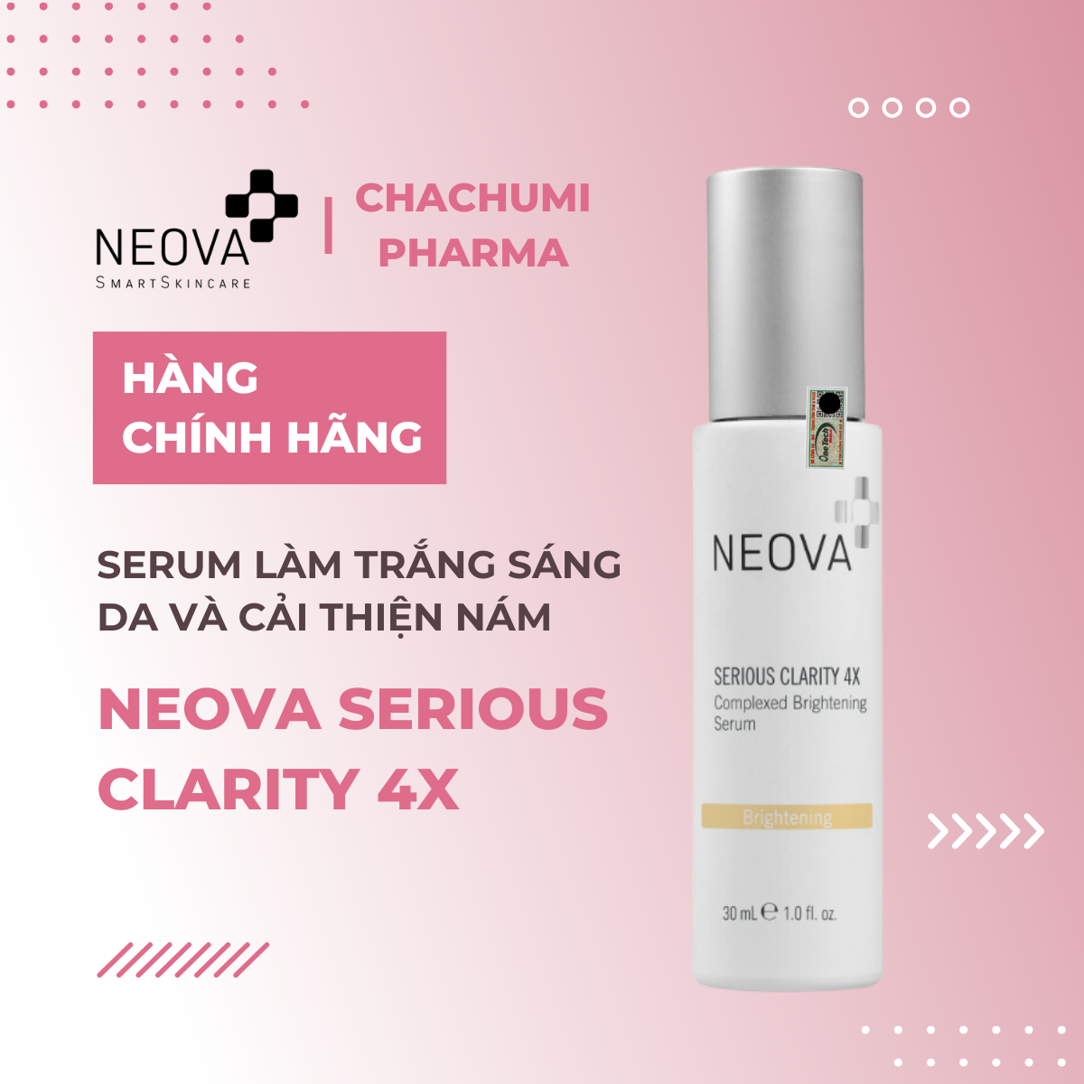 Neova Serious Clarity 4X - Serum làm trắng sáng da và cải thiện nám