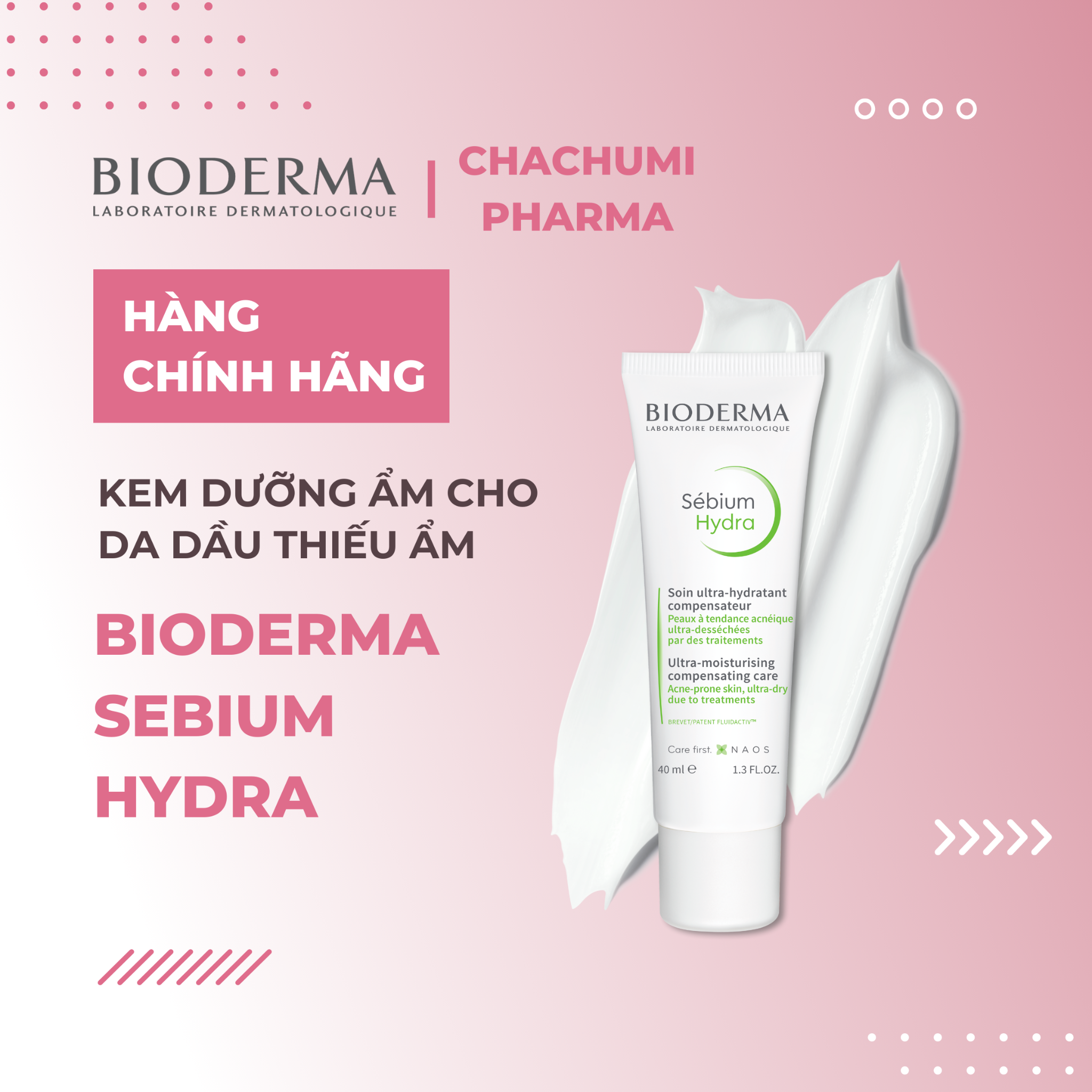 Bioderma Sebium Hydra - Kem Dưỡng Ẩm Cho Da Dầu Thiếu Ẩm 40ml