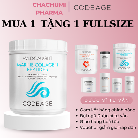 [MUA 1 TẶNG 1] Codeage Collagen - Glutathion - Vitamin C - Hair - Polyphenols - Magnesium