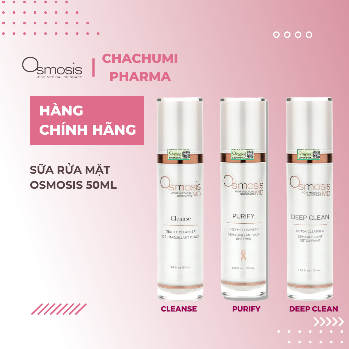 Sữa Rửa Mặt Osmosis Cleanse Gentle - Deep Clean Detox - Purify Enzyme Cleanser