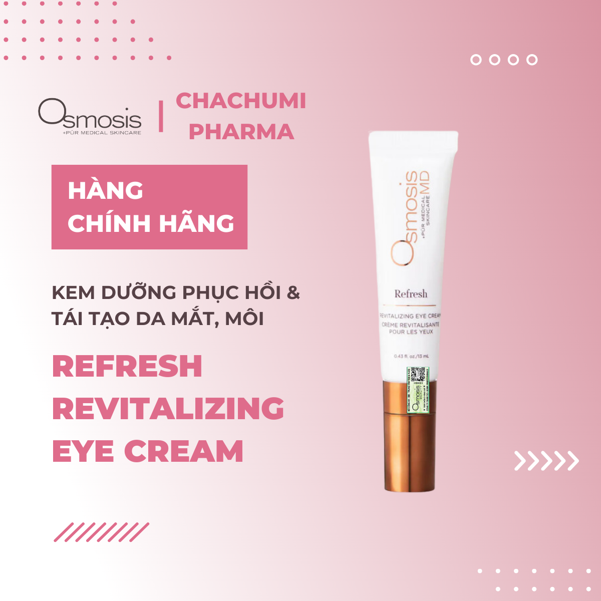 Osmosis Refresh Revitalizing - Illuminate Treatment Kem Dưỡng Phục Hồi & Làm Sáng Da Mắt Và Môi 13 ml