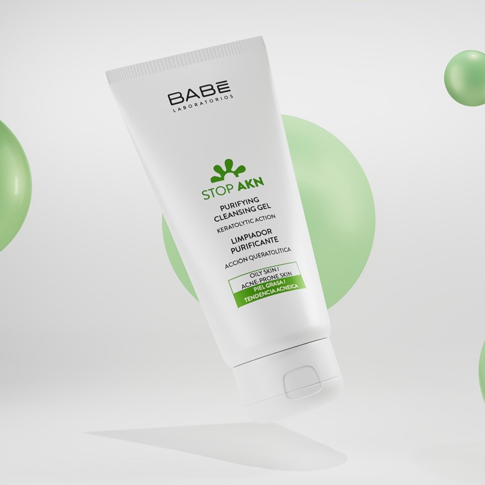 Sữa Rửa Mặt BABE Stop AKN Purifying Cleansing Gel Cho Da Dầu Mụn