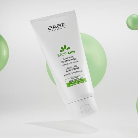 Sữa Rửa Mặt BABE Stop AKN Purifying Cleansing Gel Cho Da Dầu Mụn
