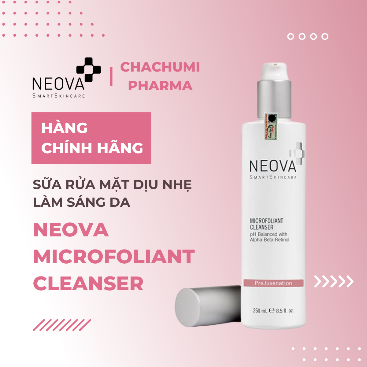 Neova Microfoliant Cleanser 250ml - Sữa Rửa Mặt Dịu Nhẹ Làm Sáng Da