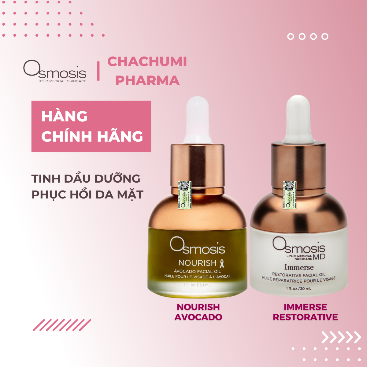 Osmosis Immerse Restorative - Nourish Avocado Facial Oil - Tinh Dầu Dưỡng Phục Hồi Da Mặt 30 ml
