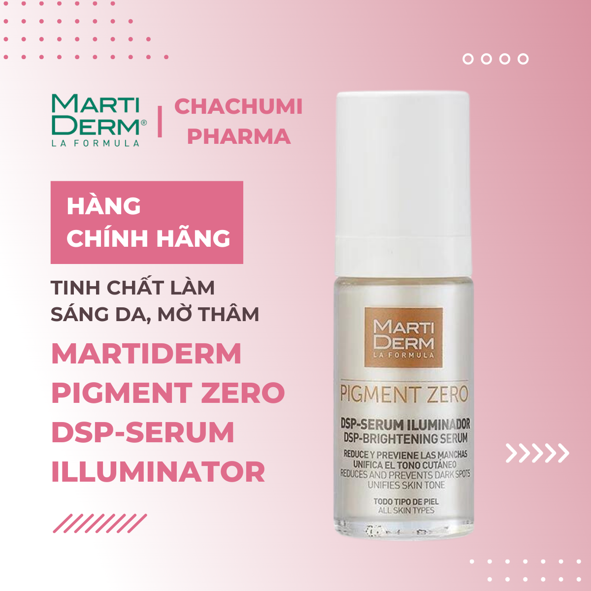 MartiDerm Pigment Zero DSP Serum Illuminator - Tinh Chất Làm Sáng Da, Mờ Thâm (30ml)