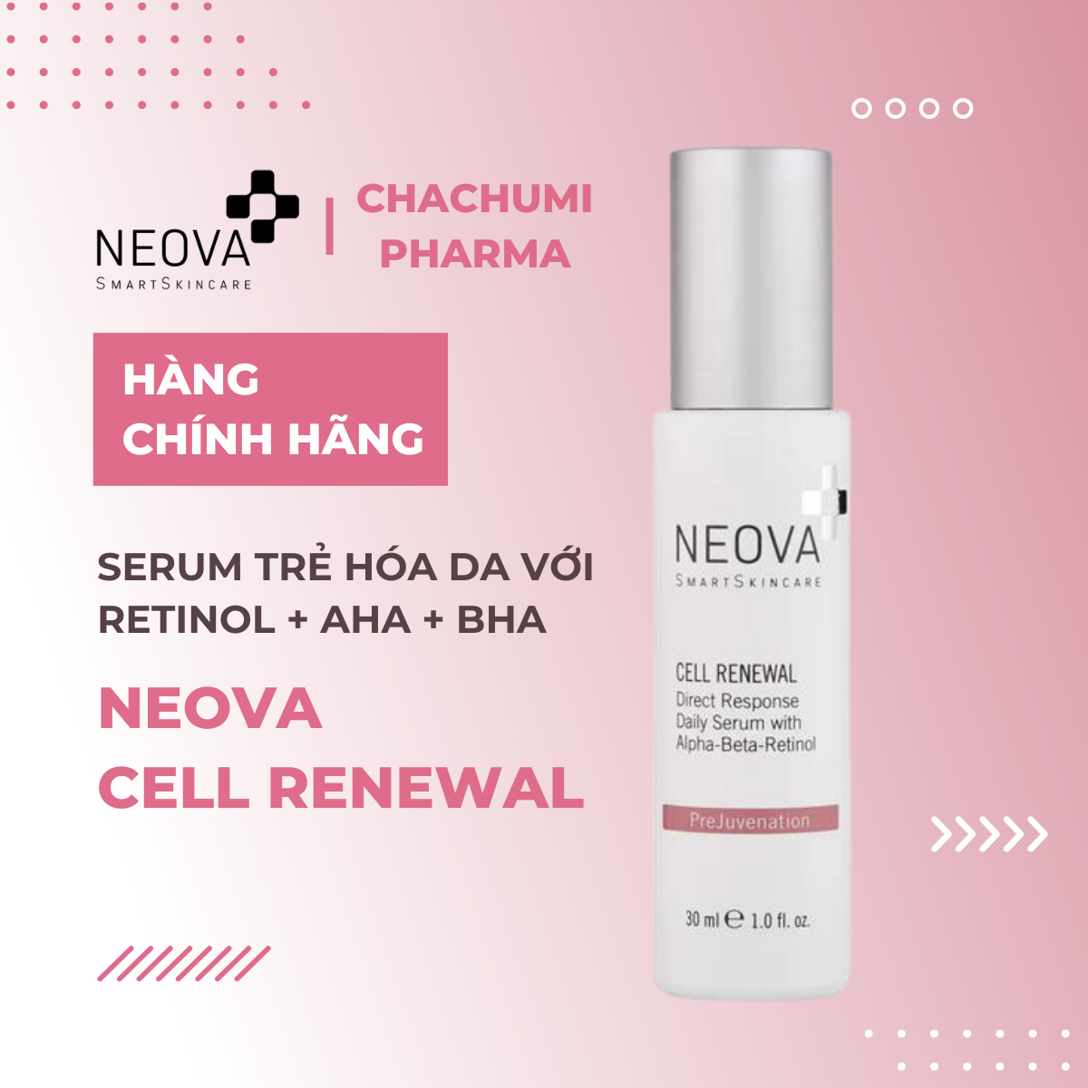 Neova Cell Renewal 30ml - Serum trẻ hóa da với Retinol + AHA + BHA