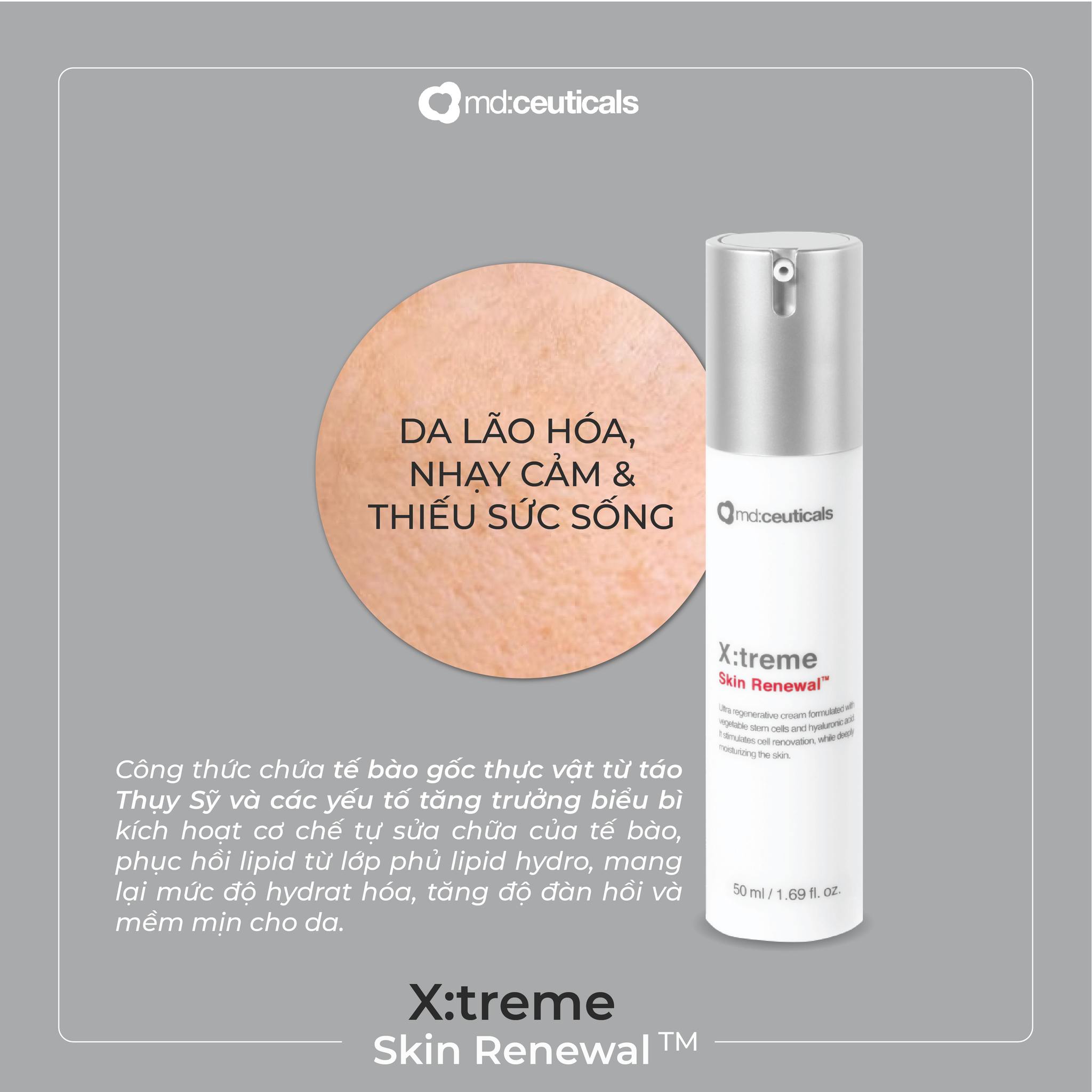 Md:ceuticals x:treme Skin Renewal – Kem tế bào gốc phục hồi, giữ ẩm cho da sau peel, laser hay lăn kim
