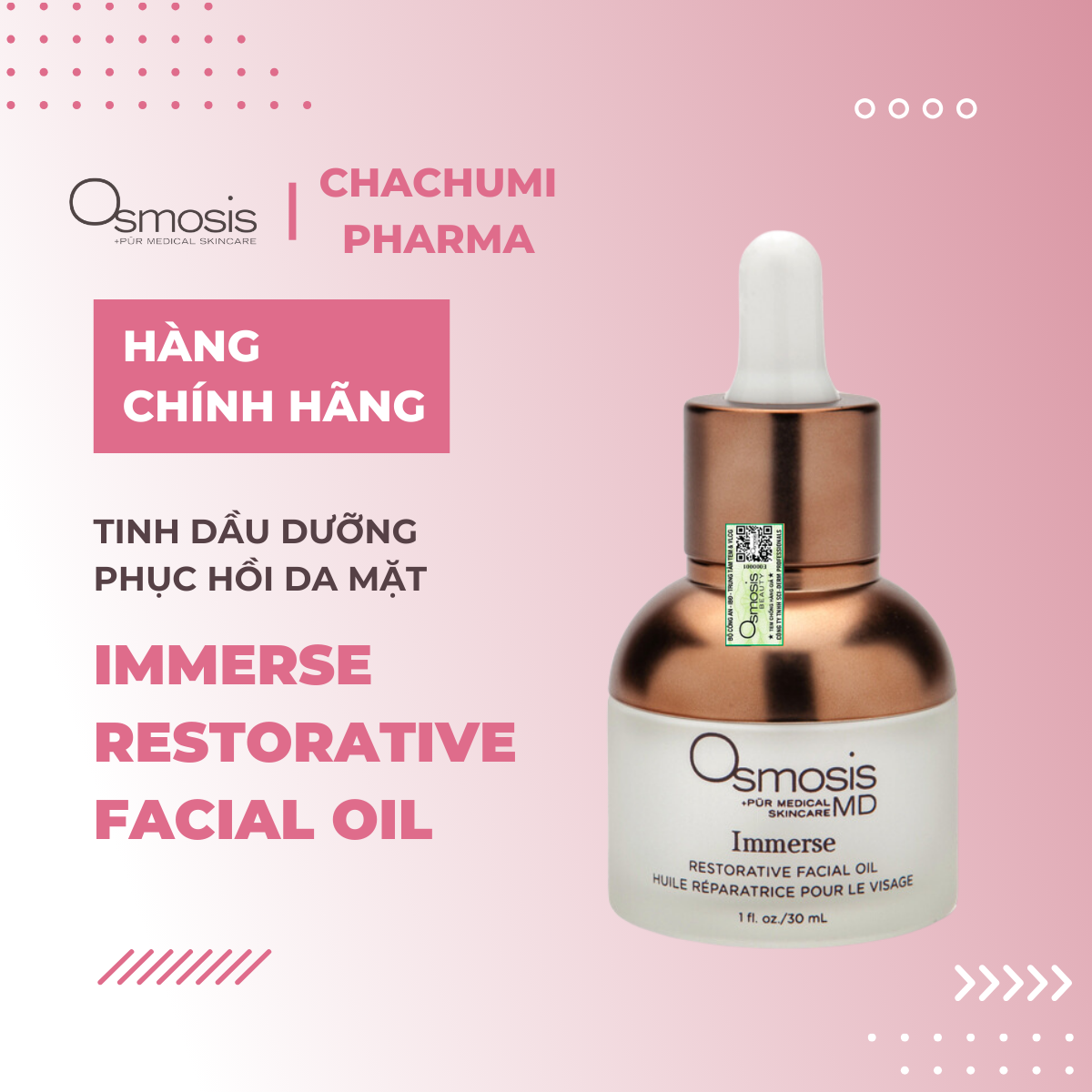 Osmosis Immerse Restorative - Nourish Avocado Facial Oil - Tinh Dầu Dưỡng Phục Hồi Da Mặt 30 ml